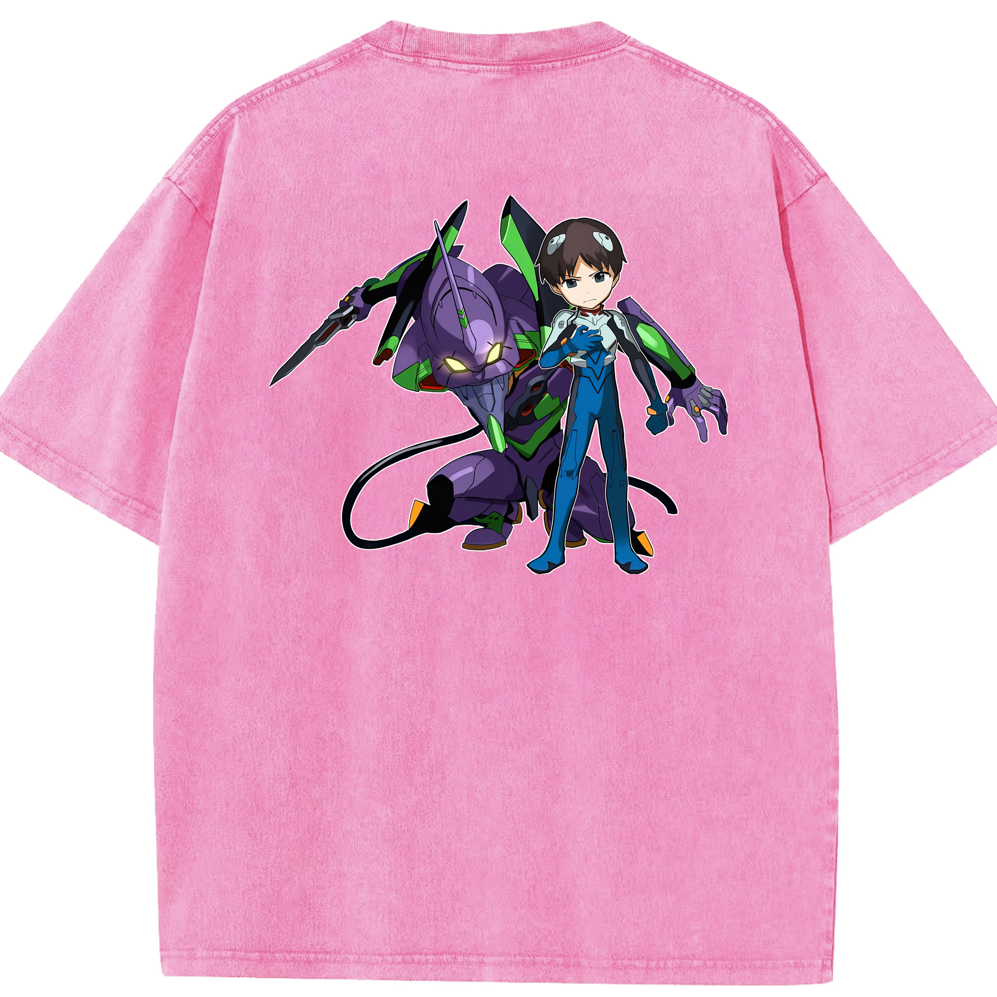 （画像用） EVA 新世紀エヴァンゲリオン 綿100% ヴィンテージ風 半袖Tシャツ（背面プリント）